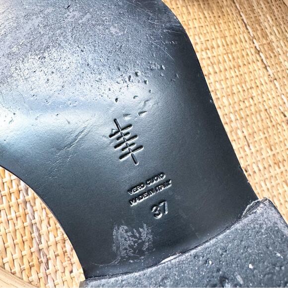 Alumnae Black Leather Ankle Loafer Style Booties Made In Italy Women’s 37 US 7 - Picture 7 of 10